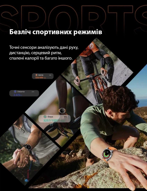Смарт годинник VALDUS VD40 PRO з вологозахистом, чорний - зображення 11