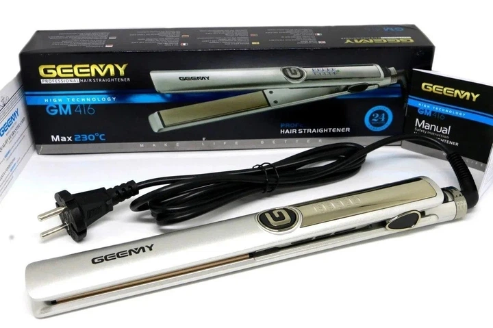 Професійна плойка вирівнювач для волосся з керамічним покриттям Geemy GM-416 Сірий - Фото 6 Професійна плойка вирівнювач для волосся з керамічним покриттям Geemy GM-416 Сірий - изображение 6