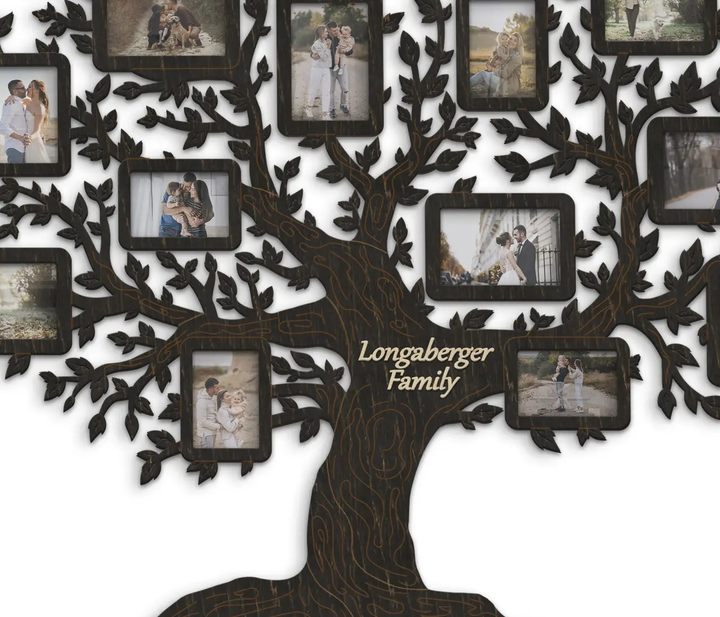 Фотоколлаж настенный The Frame Depot Семейное дерево ручной работы на 12 фото Черный (tree_many_leaves_l) - изображение 2