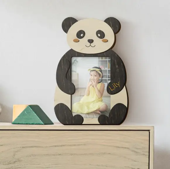 Фоторамка The Frame Depot Панда персонализированная для детского фото Черный с белым (panda_4x6) - изображение 2