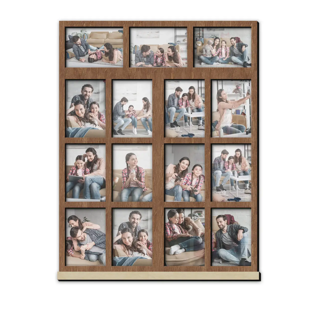 Фото-коллаж The Frame Depot в виде окна на 3 горизонтальных и 12 вертикальных фото Коричневый (window_collage) - Фото 1 Фото-коллаж The Frame Depot в виде окна на 3 горизонтальных и 12 вертикальных фото Коричневый (window_collage) - изображение 1