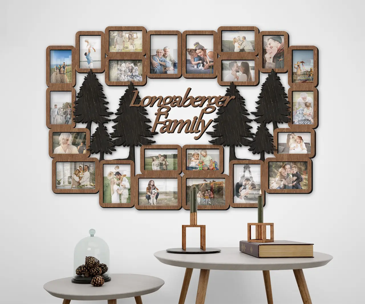 Фоторамка-коллаж The Frame Depot с лесом для семейных фото Коричневый (tree_pine_xl_collage) - изображение 3