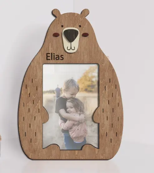 Фоторамка The Frame Depot Мишка с нанесением имени на 1 фото Коричневый (bear_frame) - изображение 2