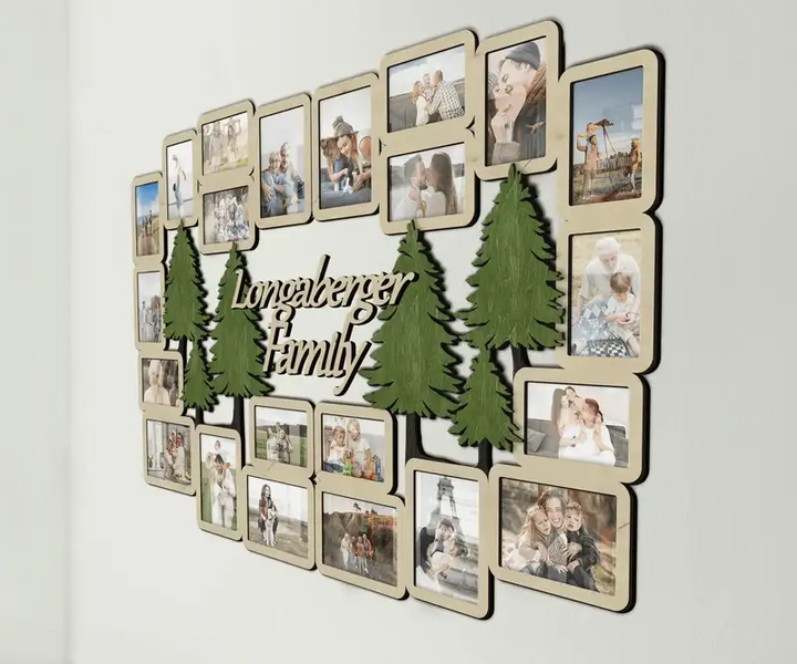 Фоторамка-коллаж The Frame Depot с лесом для семейных фото Бежевый (tree_pine_xl_collage) - изображение 2