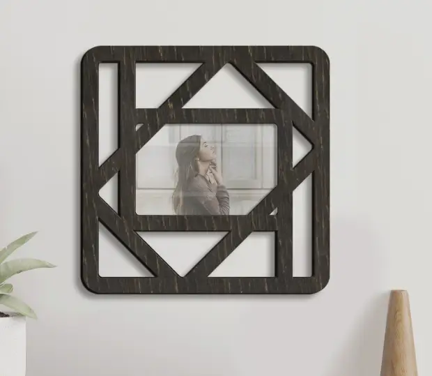 Рамка для фото The Frame Depot геометрическая деревянная Черный (boho_rectangles_modern) - изображение 4