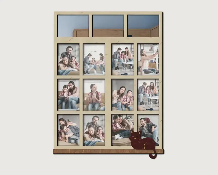 Фото-коллаж The Frame Depot в виде окна на 3 горизонтальных и 12 вертикальных фото Бежевый (window_collage) - Фото 1 Фото-коллаж The Frame Depot в виде окна на 3 горизонтальных и 12 вертикальных фото Бежевый (window_collage) - изображение 1