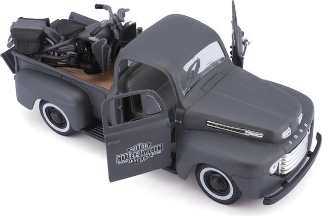 Zestaw metalowych modeli Maisto Harley-Davidson Ford F-1 i wojskowy Harley-Davidson WLA Flathead 1942 2 szt 1:24 MST32185 (90159321859) - obraz 3
