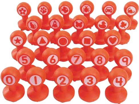 Zestaw stempli Colorations Stemple kształty i cyfry 26 szt. (191487002417) - obraz 1