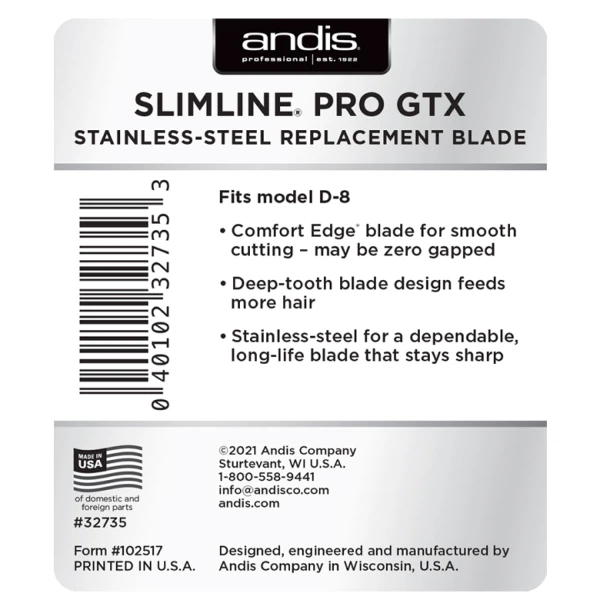 Широкий нож на триммер Andis Slim Line Pro Li D8 GTX (AN 32735) - изображение 4