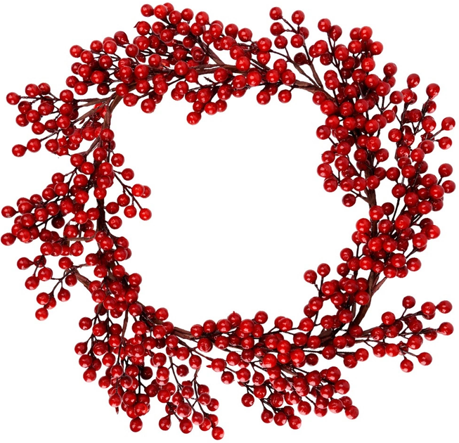 Різдвяний вінок Home Styling Collection 839564 з ягодами падуба 50 см (8721037531450) - зображення 1
