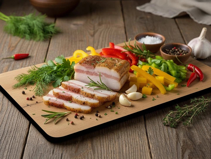Комплект обробних дощок для нарізки продуктів 3 шт з підставкою, з компакт-плити Дуб Галіфакс натуральний - зображення 3