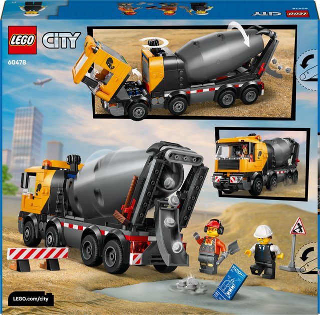 Конструктор LEGO CITY Бетонозмішувач 371 елемент (60478) - зображення 9