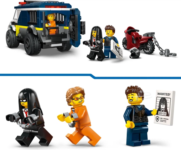 Zestaw klocków LEGO CITY Furgonetka policyjnego konwoju więziennego 198 elementów (60479) - obraz 5