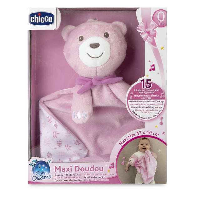 Мягкая игрушка-комфортер музыкальная Chicco Maxi Doudou Розовая (12159.10) - изображение 4