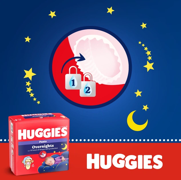 Pieluchomajtki Huggies Overnights rozmiar 4 9-14 kg 4 x 26 szt (5029054251546) - obraz 8