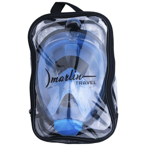 Полнолицевая маска для плавания Marlin TRAVEL black/blue/blue S/M - изображение 8