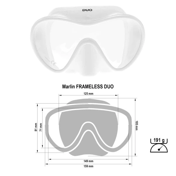 Маска Marlin Frameless Duo White - Фото 5 Маска Marlin Frameless Duo White - изображение 5