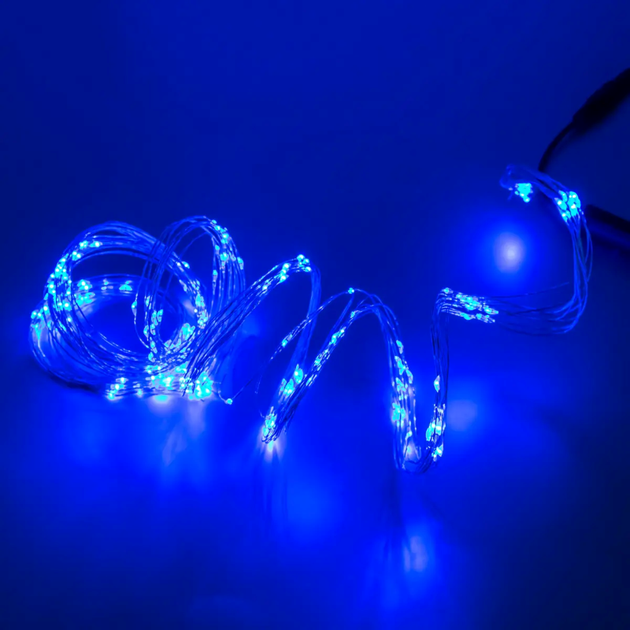 Гирлянда новогодняя Конский Хвост 200LED 10 нитей по 2м цвет Синий режим статика и мерцание от батареек - Фото 10 Гирлянда новогодняя Конский Хвост 200LED 10 нитей по 2м цвет Синий режим статика и мерцание от батареек - изображение 10
