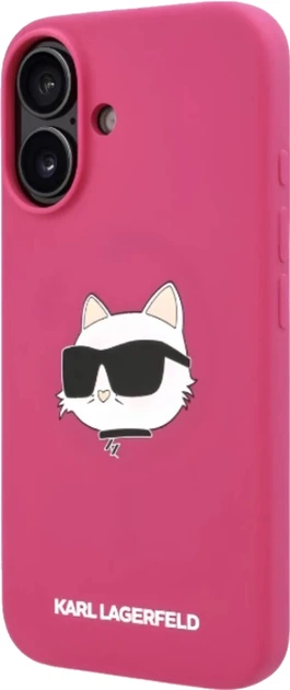 Etui plecki Karl Lagerfeld Choupette Head na Apple iPhone 16 z MagSafe Fuksja (3666339319724) - obraz 6