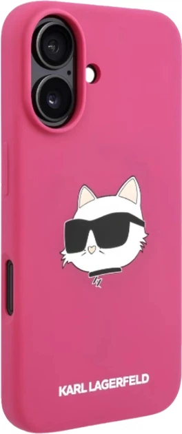 Etui plecki Karl Lagerfeld Choupette Head na Apple iPhone 16 z MagSafe Fuksja (3666339319724) - obraz 7
