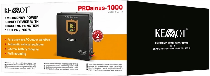 UPS Kemot PROsinus-1000 700W/1000VA (5901890019033) - obraz 4