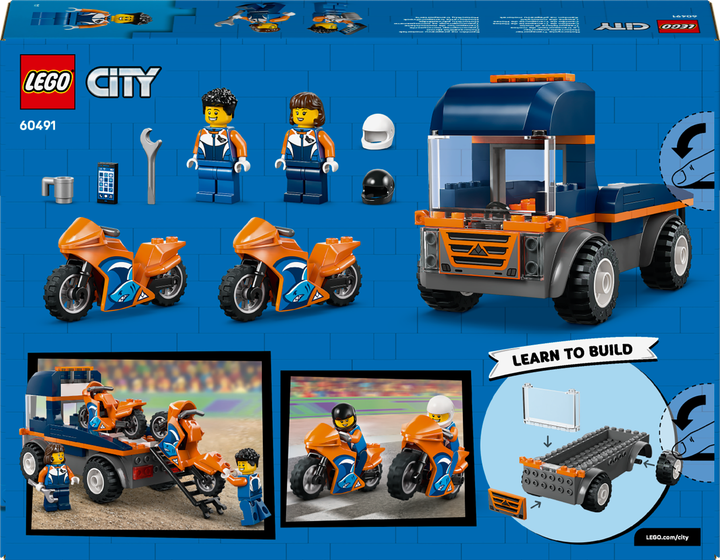 Zestaw klocków LEGO CITY Laweta dla motocykli 88 elementów (60491) - obraz 9