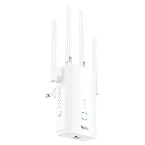 WiFi-роутер HOCO HI35 WiFi4 repeater(EU) Білий - Фото 1 WiFi-роутер HOCO HI35 WiFi4 repeater(EU) Білий - изображение 1