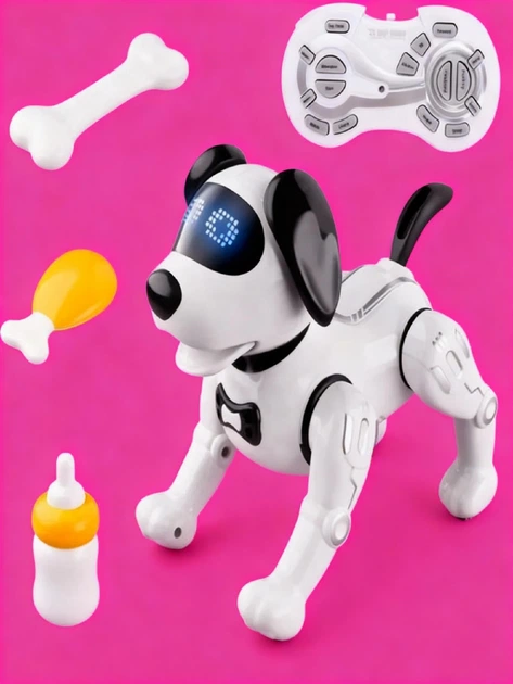 Собака робот інтерактивна KOOQI BOW-WOW іграшка яка програмується біла розмовляє на англійській 0087 - Фото 3 Собака робот інтерактивна KOOQI BOW-WOW іграшка яка програмується біла розмовляє на англійській 0087 - зображення 3