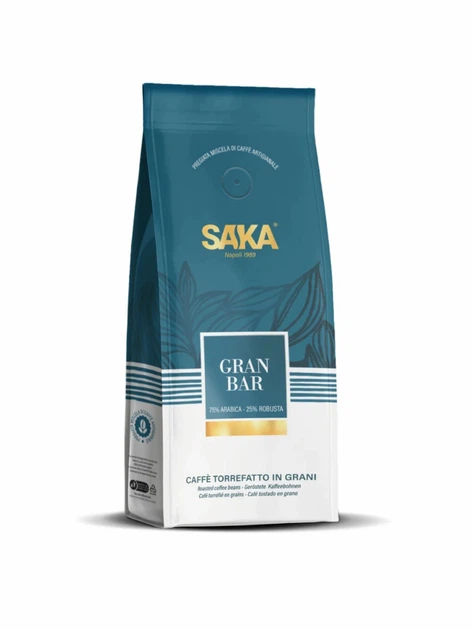 Кава в зернах добра зернова 1 кг італійська натуральна смачна кофе Saka Caffe Gran Bar робуста 25 % арабіка 75 % для кавомашини - зображення 7