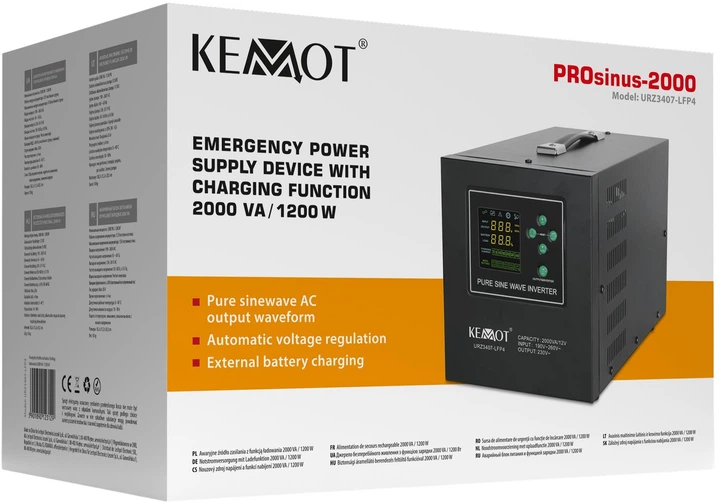 UPS Kemot PROsinus-2000/12-LFP4 1200W/2000VA (5901890123129) - obraz 5
