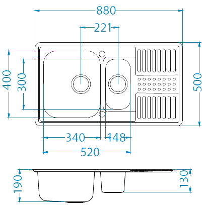 Кухонна мийка Alveus PIXEL 40 микродекор (1085973) - зображення 3