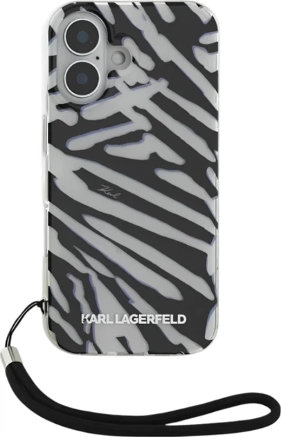 Панель Karl Lagerfeld для Apple iPhone 16 зі шнурком Cord Black (3666339320287) - зображення 5