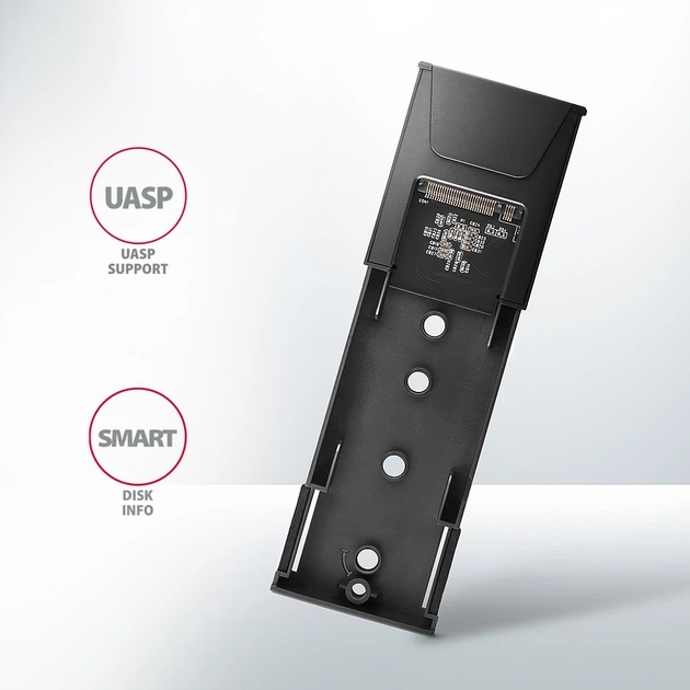 Zewnętrzna kieszeń Axagon EEM2-GTS2 USB-C 10Gbps - M.2 NVMe & SATA SSD THIN SCREWLESS Grey - obraz 3