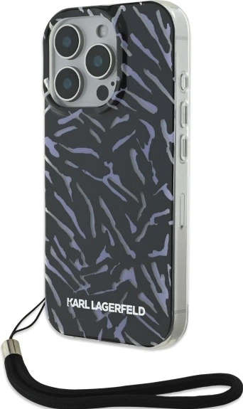Etui plecki Karl Lagerfeld na Apple iPhone 16 Pro Max ze sznurkiem Cord Fioletowy (3666339320355) - obraz 4