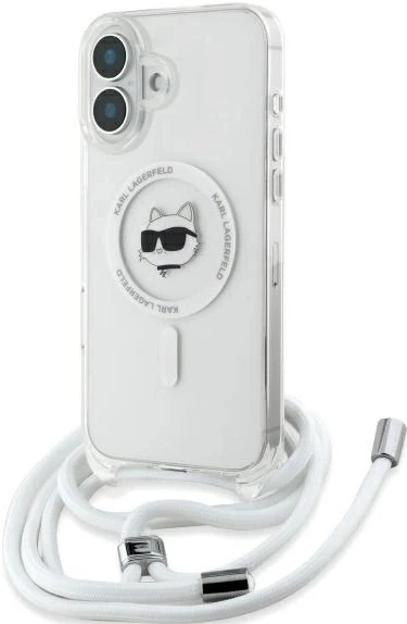Etui plecki Karl Lagerfeld Choupette Head na Apple iPhone 16 z MagSafe ze sznurkiem Transparent (3666339320560) - obraz 4