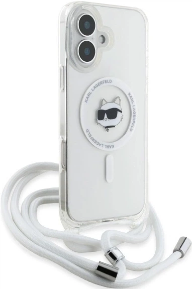 Etui plecki Karl Lagerfeld Choupette Head na Apple iPhone 16 z MagSafe ze sznurkiem Transparent (3666339320560) - obraz 6