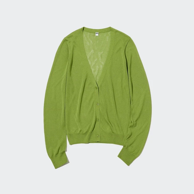 Кардиган Uniqlo LIGHT V NECK розмір S зелений (454767) - зображення 2