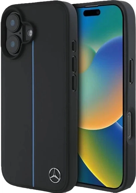 Etui plecki Mercedes Benz Blue Line Leather na Apple iPhone 16 z MagSafe Czarne (3666339325688) - obraz 7