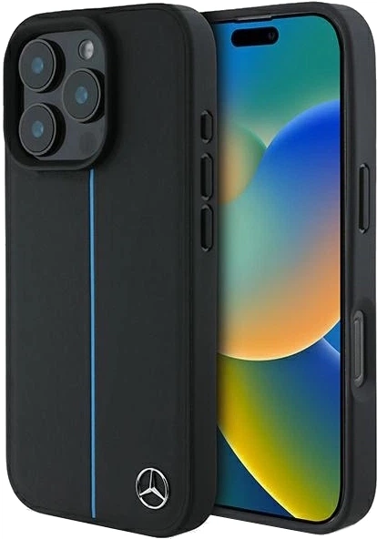 Etui plecki Mercedes Benz Blue Line Leather na Apple iPhone 16 Pro z MagSafe Czarne (3666339325701) - obraz 7