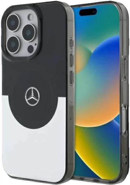 Etui plecki Mercedes Benz Double Layer BiColor na Apple iPhone 16 Pro z MagSafe Czarno-Srebrne (3666339326425) - obraz 7