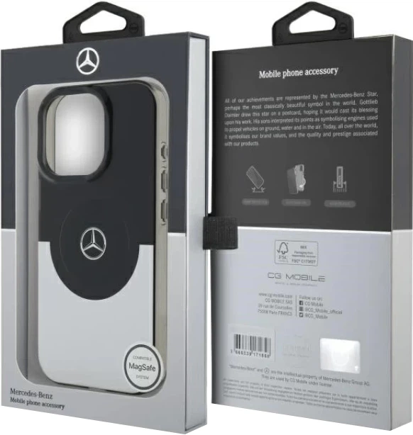 Etui plecki Mercedes Benz Double Layer BiColor na Apple iPhone 16 Pro z MagSafe Czarno-Srebrne (3666339326425) - obraz 8