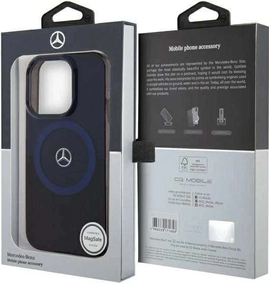 Панель Mercedes Benz Double Layer BiColor для Apple iPhone 16 Pro Max з MagSafe Black Blue (3666339326470) - зображення 8
