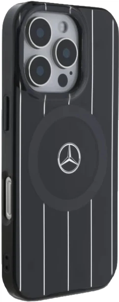 Etui plecki Mercedes Benz Double Layer Crossed Lines na Apple iPhone 16 Pro z MagSafe Czarne (3666339326661) - obraz 6