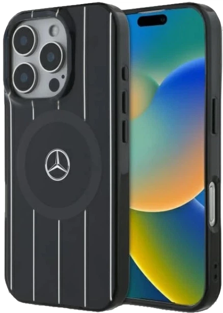 Etui plecki Mercedes Benz Double Layer Crossed Lines na Apple iPhone 16 Pro z MagSafe Czarne (3666339326661) - obraz 7