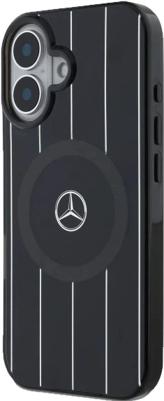 Etui plecki Mercedes Benz Double Layer Crossed Lines na Apple iPhone 16 z MagSafe Czarne (3666339326647) - obraz 4