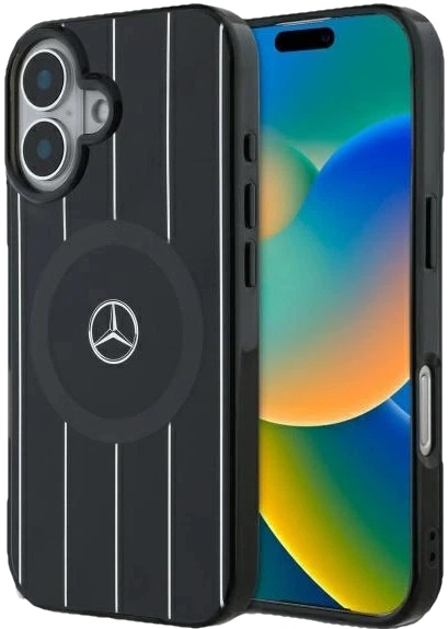 Etui plecki Mercedes Benz Double Layer Crossed Lines na Apple iPhone 16 z MagSafe Czarne (3666339326647) - obraz 7