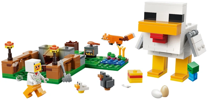 Zestaw klocków LEGO Minecraft Farma kurczaków 233 elementy (21585) - obraz 2