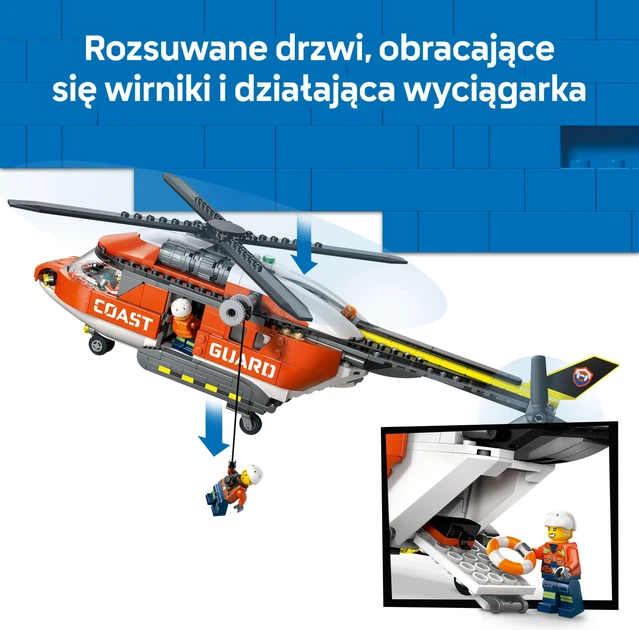 Zestaw klocków LEGO CITY Helikopter straży przybrzeżnej 551 elementów (60503) - obraz 4