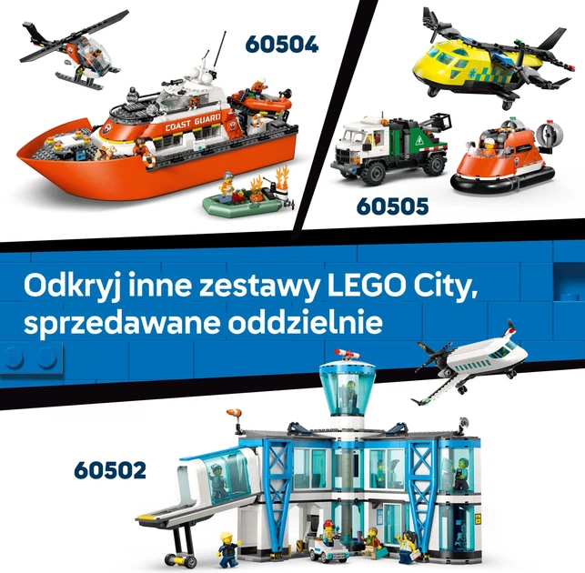 Zestaw klocków LEGO CITY Helikopter straży przybrzeżnej 551 elementów (60503) - obraz 8