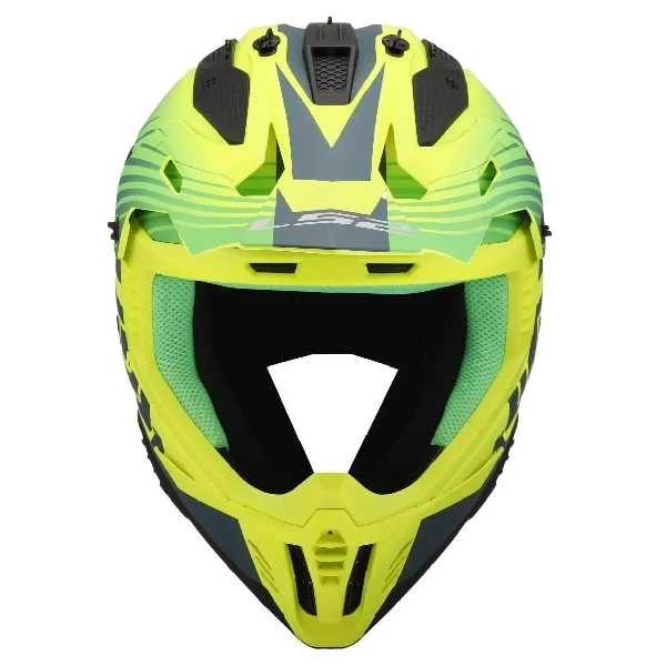 Мотошолом LS2 MX708 Fast 2 Duck Matt Hi-Vis Green Hi-Vis Yellow - M - зображення 3
